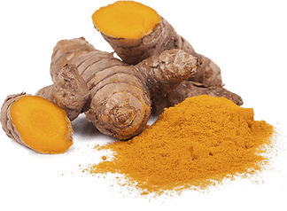 turmeric in root and powder form.