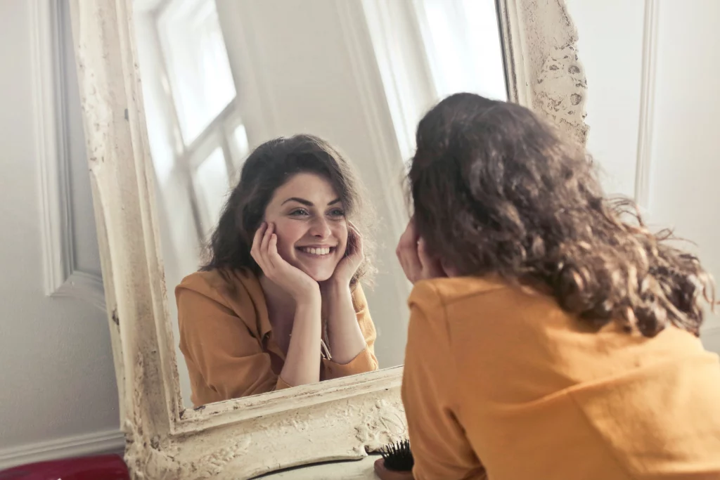 positive thinking woman smiling