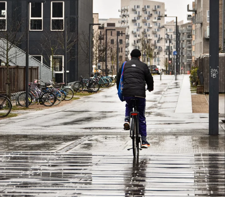 Cycling in the rain